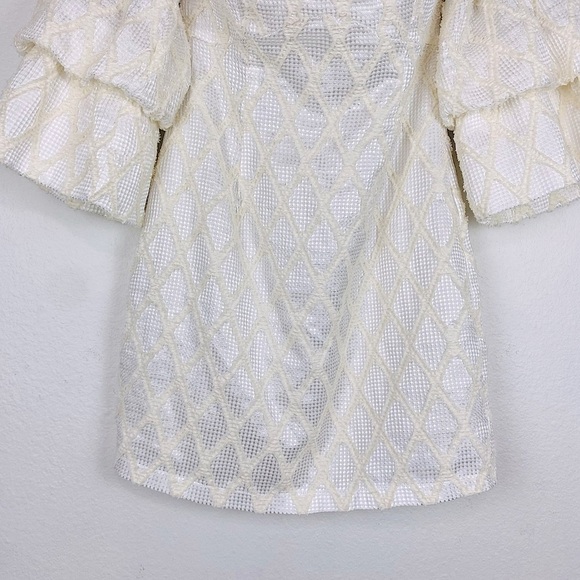 ATOIR Ivory Mini Strapless Dress Elegant Night Out Cocktail Bell Sleeve 4 - Picture 6 of 15